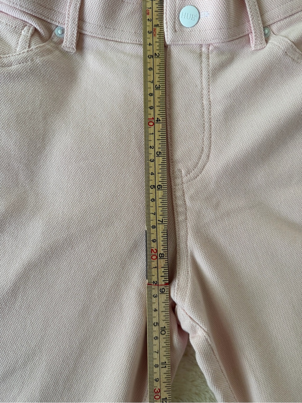 HUE Piqué Skimmer Pants Pink Size L NWT Stretch Skinny Ankle Pants - Picture 7 of 10